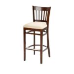 Hybrid bar stool with vertical slats and an upholstered seat