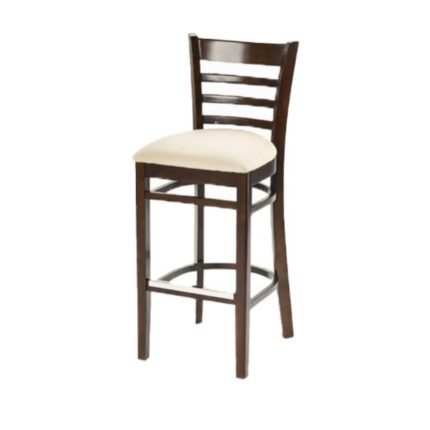 Caprice bar stool with a ladder back and a cream upholstered seat