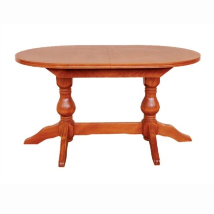 Oval Denver extendable dining table on a turned base in a cherry finish