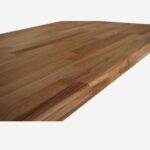 Rectangular solid wood worktop with a rounded edge