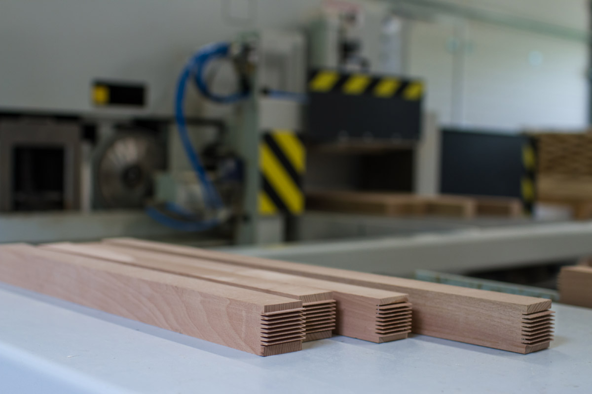 Solid wood blanks with a cut finger-joint profile