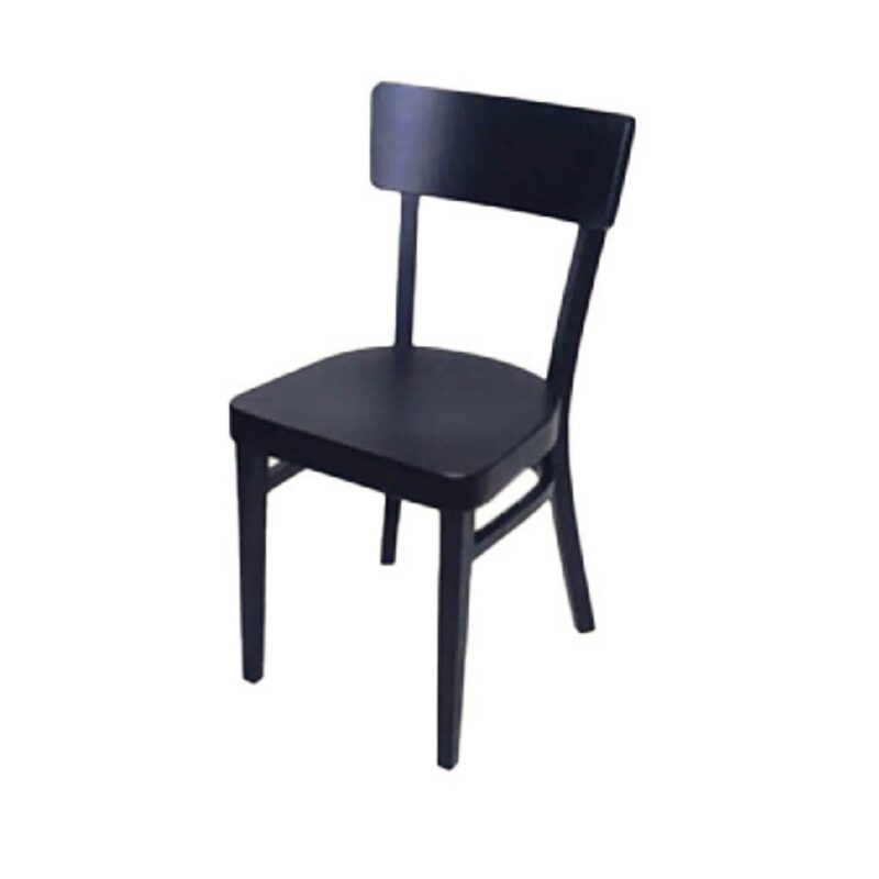 Largo bistro-style chair in a matt navy finish with a solid curved back
