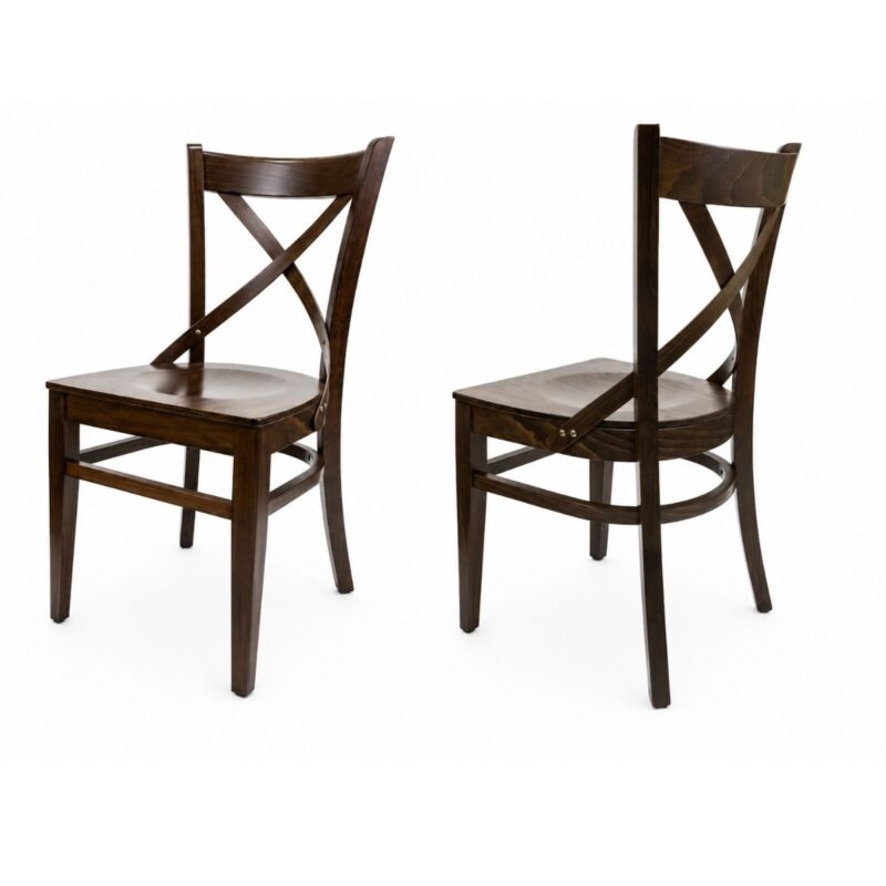 Lora dining chair with a cross back in a wenge finish